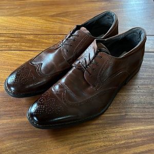 JOSEPH ABBOUD brown leather lace up dress shoes